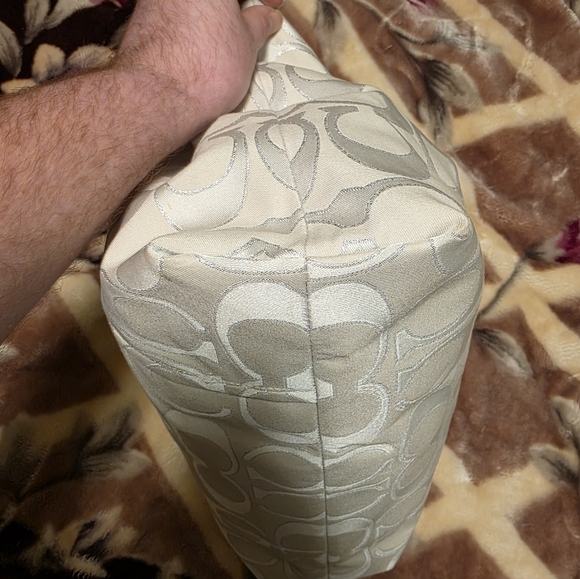 Coach Ivory and Creme Glam Poppy Signature Tote - Picture 6 of 16